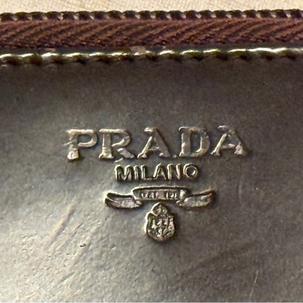 Prada Brown Leather Zip Around Wallet - Picture 5 of 16